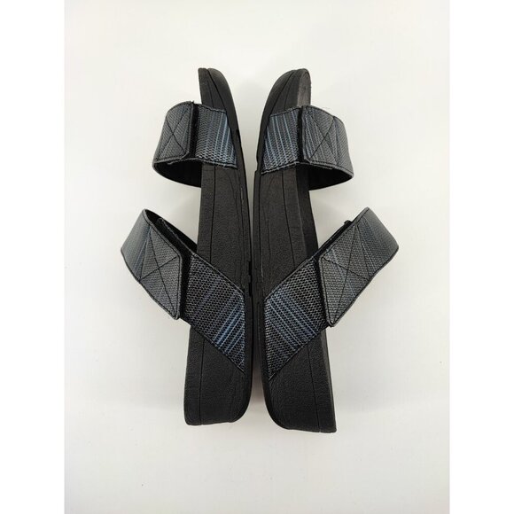 Fitflop Women's MIna Black Textured Glitz Slide Sandals Size 10 US - Picture 5 of 8